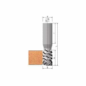 SPECIAL HELICAL MULTI-CUTTING ROUTER BIT 54° FOR EXCELLENT FINISH